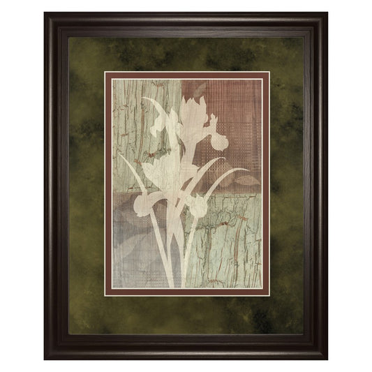 Classy Living Iris Silhouette 34x40in Framed Wall Art | Contemporary Botanical Paper Print in Dark Chocolate MDF Frame | Living Room & | Model DM5225