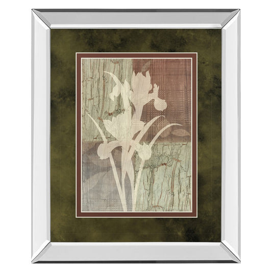 Classy Living Iris Silhouette Wall Art 34x40in | Contemporary Mirrored Frame & Double Mat | Living Room & Bedroom Decor | 34 x 40 x 3 in | Model DM5225MF