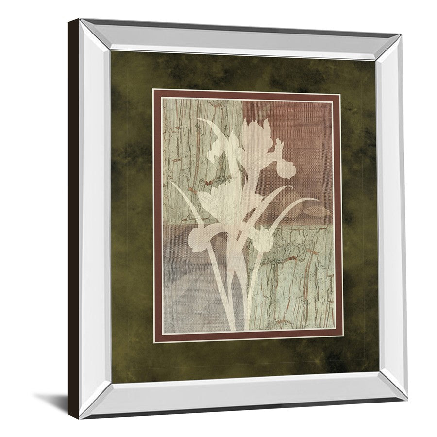 Classy Living Iris Silhouette Wall Art 34x40in | Contemporary Mirrored Frame & Double Mat | Living Room & Bedroom Decor | 34 x 40 x 3 in | Model DM5225MF