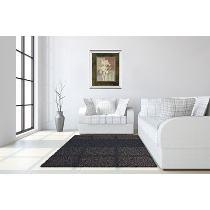 Classy Living Iris Silhouette Wall Art 34x40in | Contemporary Mirrored Frame & Double Mat | Living Room & Bedroom Decor | 34 x 40 x 3 in | Model DM5225MF