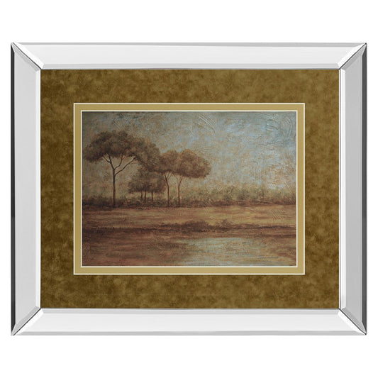 Classy Living Tranquil Trees Wall Art 40x34in | Contemporary Mirrored Frame | Living Room & Office Decor | 40 x 34 x 3 in, Horizontal | Model DM5226MF