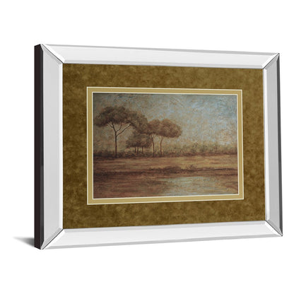 Classy Living Tranquil Trees Wall Art 40x34in | Contemporary Mirrored Frame | Living Room & Office Decor | 40 x 34 x 3 in, Horizontal | Model DM5226MF