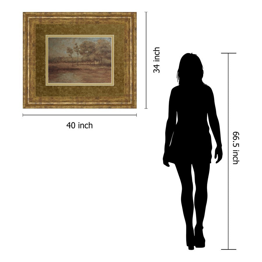 Classy Living Woodland Solitude 40x34in Wall Art | Contemporary Gilded Frame Forest Scene | Living Room & Office Decor | 1 x 40 x 34 in | Model DM5227