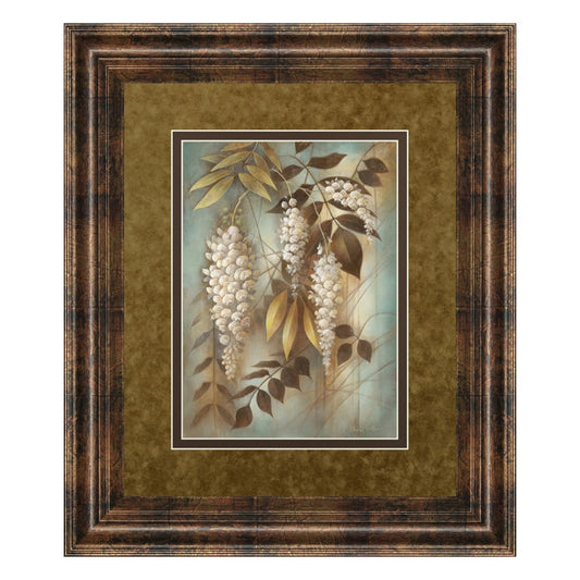 Classy Living Wisteria Elegance 34x40in Wall Art | Transitional Dark Chocolate MDF Frame with Multicolor Paper Print | Living Room & | Model DM5229