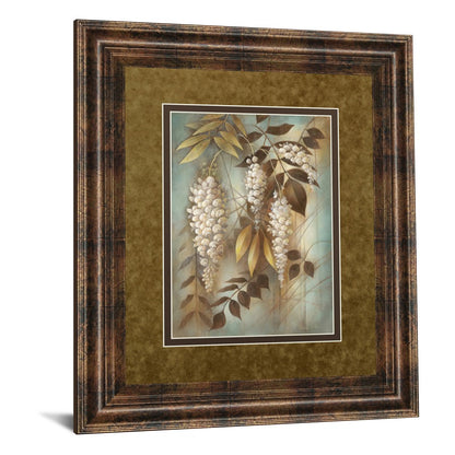 Classy Living Wisteria Elegance 34x40in Wall Art | Transitional Dark Chocolate MDF Frame with Multicolor Paper Print | Living Room & | Model DM5229