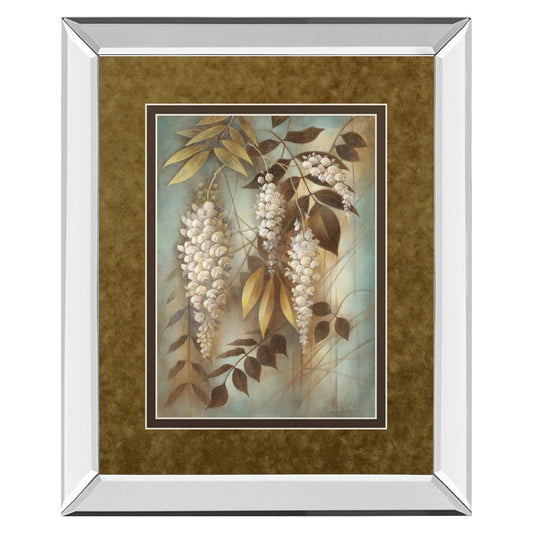 Classy Living Wisteria Elegance 34x40in Wall Art | Transitional Botanical Print with Mirrored Frame | Living Room & Bedroom Decor | 34 x | Model DM5229MF