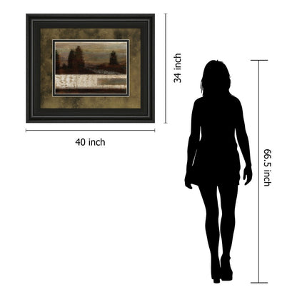 Classy Living Quiet Forest 40x34in Wall Art | Contemporary Midnight Aura MDF Frame with Glass | Living Room & Office Decor | 1 x 40 x 34 in | Model DM5236