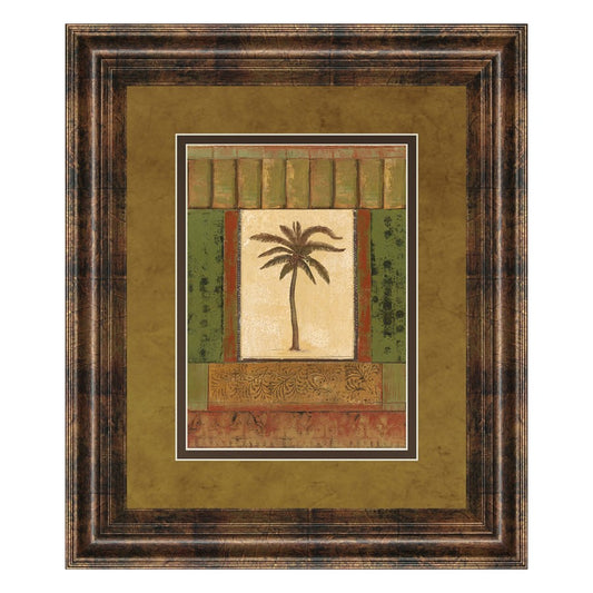 Classy Living Tranquil Palm 34x40in Wall Art | Transitional Dark Chocolate MDF Frame and Multicolor Paper Print | Living Room & Bedroom | Model DM5242