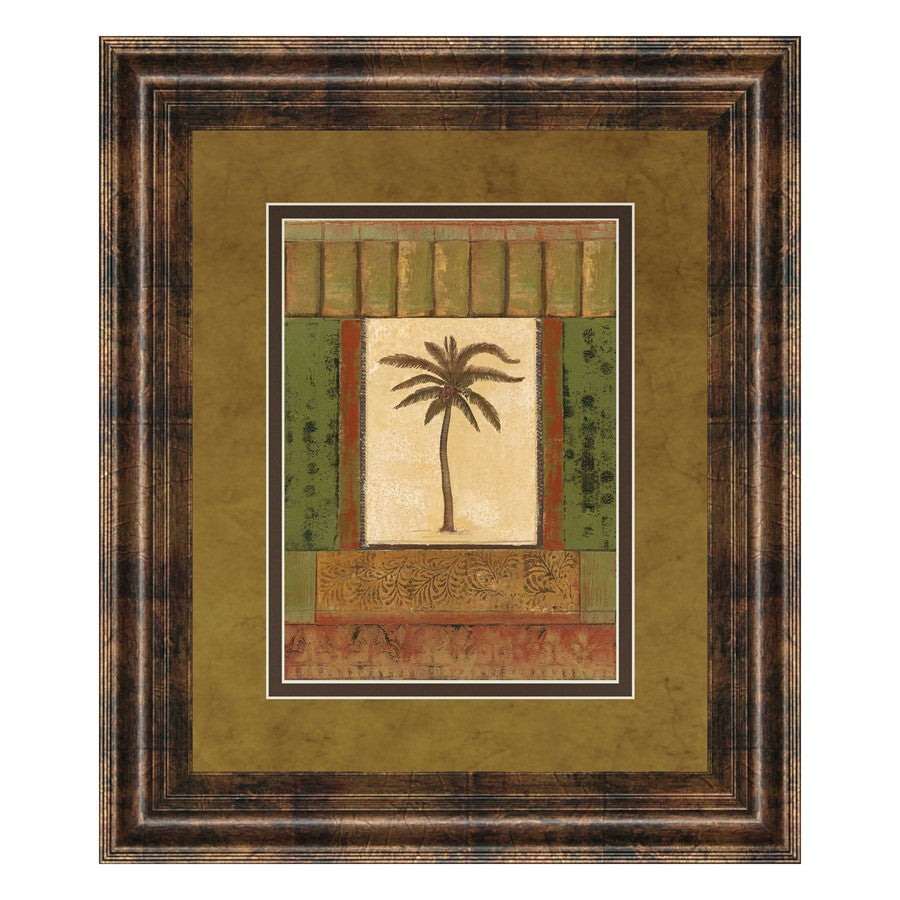 Classy Living Tranquil Palm 34x40in Wall Art | Transitional Dark Chocolate MDF Frame and Multicolor Paper Print | Living Room & Bedroom | Model DM5242