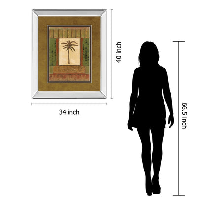 Classy Living Tranquil Palm 34x40in Wall Art | Transitional Mirrored Frame | Living Room, Bedroom & Office Decor | 40 in H | Model DM5242MF