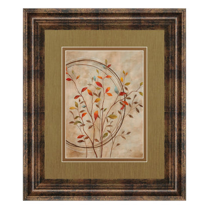 Classy Living Autumn Leaves 34x40in Wall Art | Transitional Multicolor Paper on MDF in Dark Chocolate Frame | Living Room & Office Decor | Model DM5244