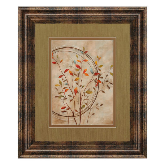 Classy Living Autumn Leaves 34x40in Wall Art | Transitional Multicolor Paper on MDF in Dark Chocolate Frame | Living Room & Office Decor | Model DM5244