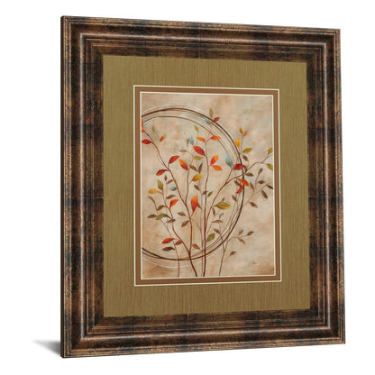 Classy Living Autumn Leaves 34x40in Wall Art | Transitional Multicolor Paper on MDF in Dark Chocolate Frame | Living Room & Office Decor | Model DM5244