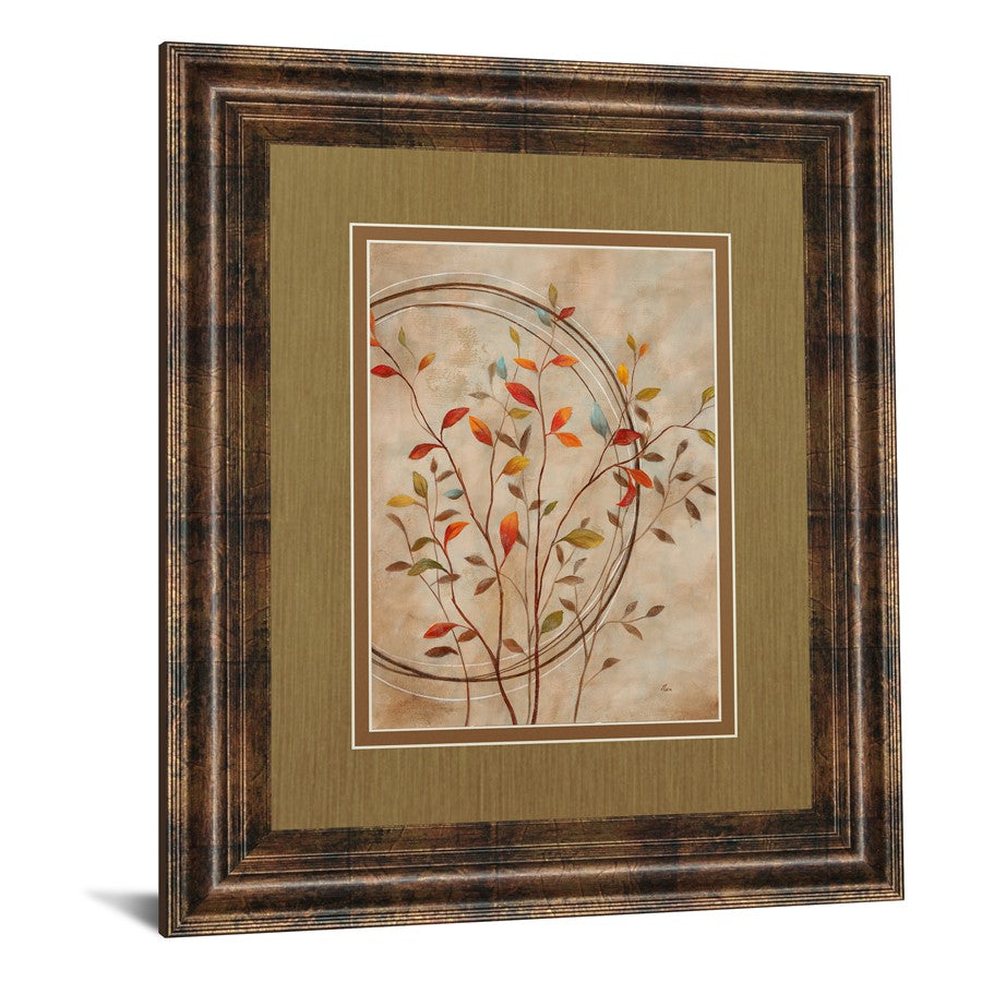 Classy Living Autumn Leaves 34x40in Wall Art | Transitional Multicolor Paper on MDF in Dark Chocolate Frame | Living Room & Office Decor | Model DM5244