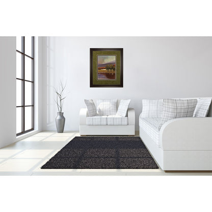 Classy Living Tranquil Lake View 34x40in Wall Art | Transitional Landscape on Paper in Dark Chocolate MDF Frame | Living Room & Office | Model DM5251