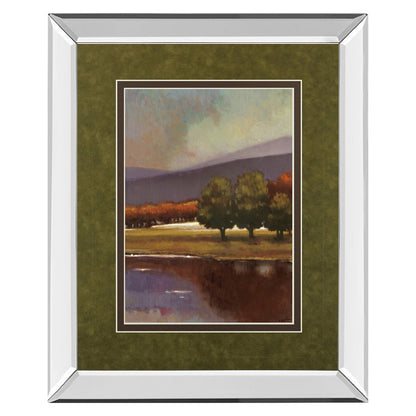 Classy Living Tranquil Lake View Wall Art 34x40in | Transitional Mirrored Frame | Living Room, Bedroom & Office Decor | 3 x 34 x 40 in | Model DM5251MF