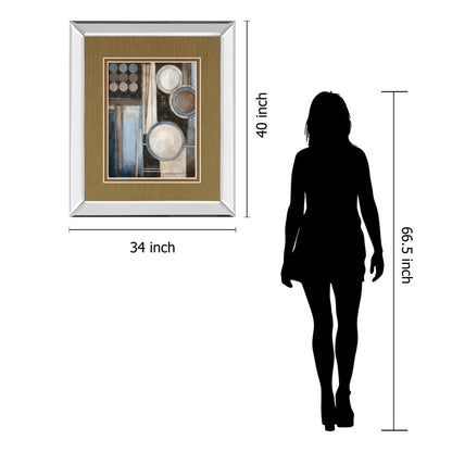 Classy Living Blue Notes II 34x40in Wall Art | Contemporary Mixed Media on Mirrored Frame | Living Room & Office Decor | 34 x 40 x 3 in | Model DM5255MF