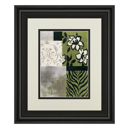 Classy Living Patterned Botanicals 34x40in Wall Art | Contemporary Midnight Aura Frame | Living Room, Bedroom & Office Decor | 34 x 40 x 1 | Model DM5257