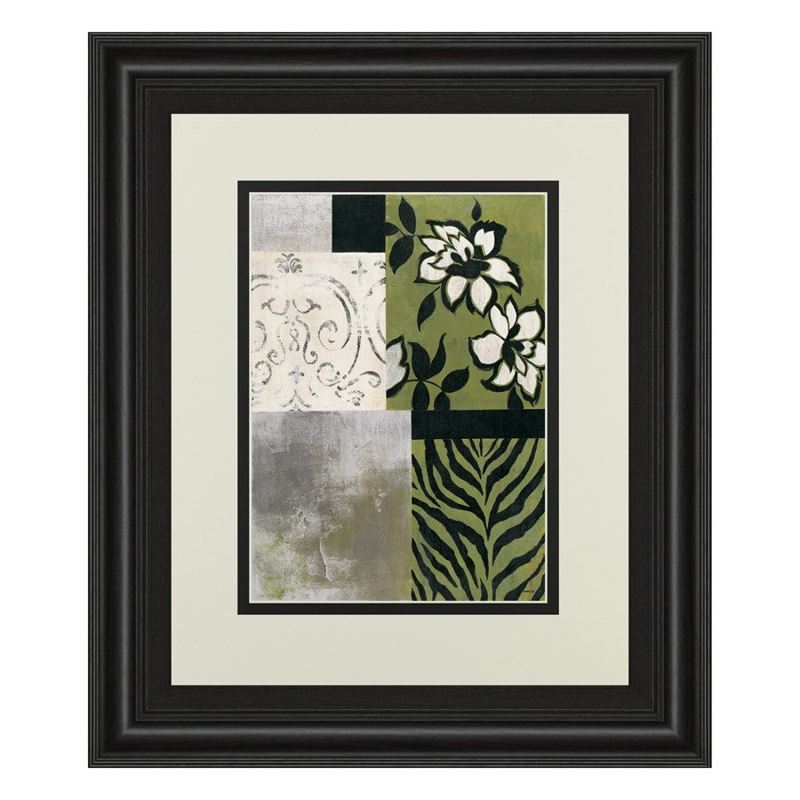 Classy Living Patterned Botanicals 34x40in Wall Art | Contemporary Midnight Aura Frame | Living Room, Bedroom & Office Decor | 34 x 40 x 1 | Model DM5257