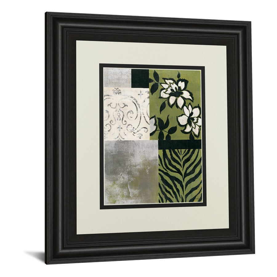 Classy Living Patterned Botanicals 34x40in Wall Art | Contemporary Midnight Aura Frame | Living Room, Bedroom & Office Decor | 34 x 40 x 1 | Model DM5257