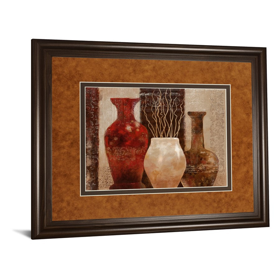 Classy Living Rustic Vases 40x34in Wall Art | Transitional Dark Chocolate MDF Frame with Real Glass | Living Room & Office Decor | 1 x 40 x | Model DM5270
