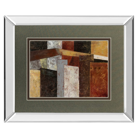 Classy Living Urban Geometry 40x34in Wall Art | Contemporary Mirrored Frame & Double Matting | Living Room & Office Decor | 3 x 40 x 34 in | Model DM5272MF