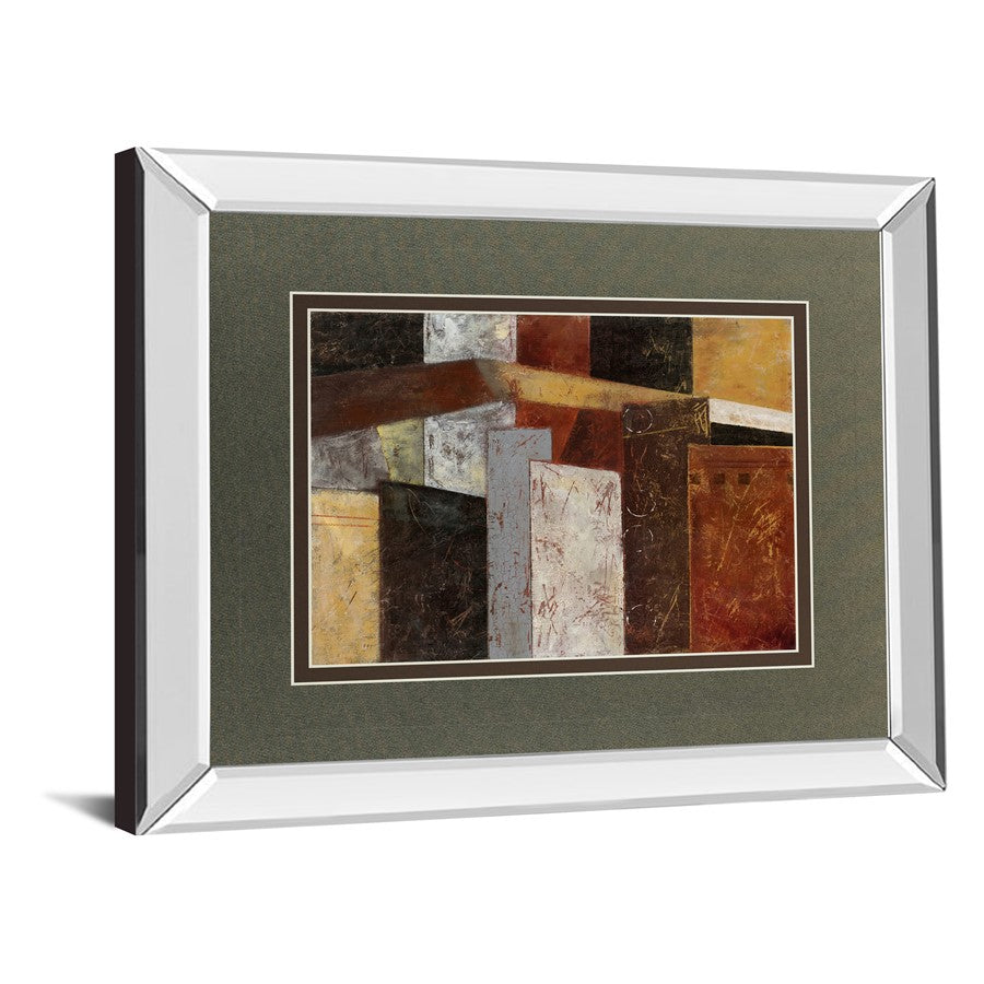 Classy Living Urban Geometry 40x34in Wall Art | Contemporary Mirrored Frame & Double Matting | Living Room & Office Decor | 3 x 40 x 34 in | Model DM5272MF