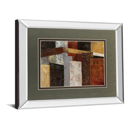 Classy Living Urban Geometry 40x34in Wall Art | Contemporary Mirrored Frame & Double Matting | Living Room & Office Decor | 3 x 40 x 34 in | Model DM5272MF