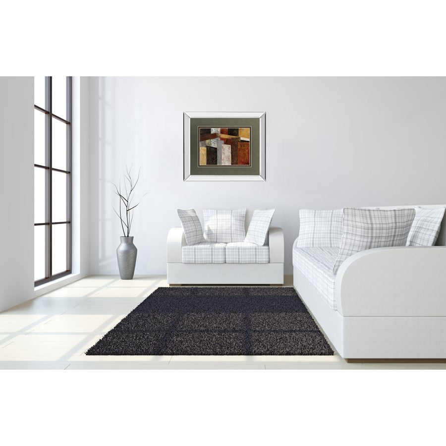 Classy Living Urban Geometry 40x34in Wall Art | Contemporary Mirrored Frame & Double Matting | Living Room & Office Decor | 3 x 40 x 34 in | Model DM5272MF