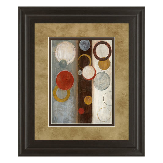 Classy Living Crescent Moon I 34x40in Wall Art | Contemporary Multicolor Abstract on Paper in Dark Chocolate MDF Frame | Living Room & | Model DM5276
