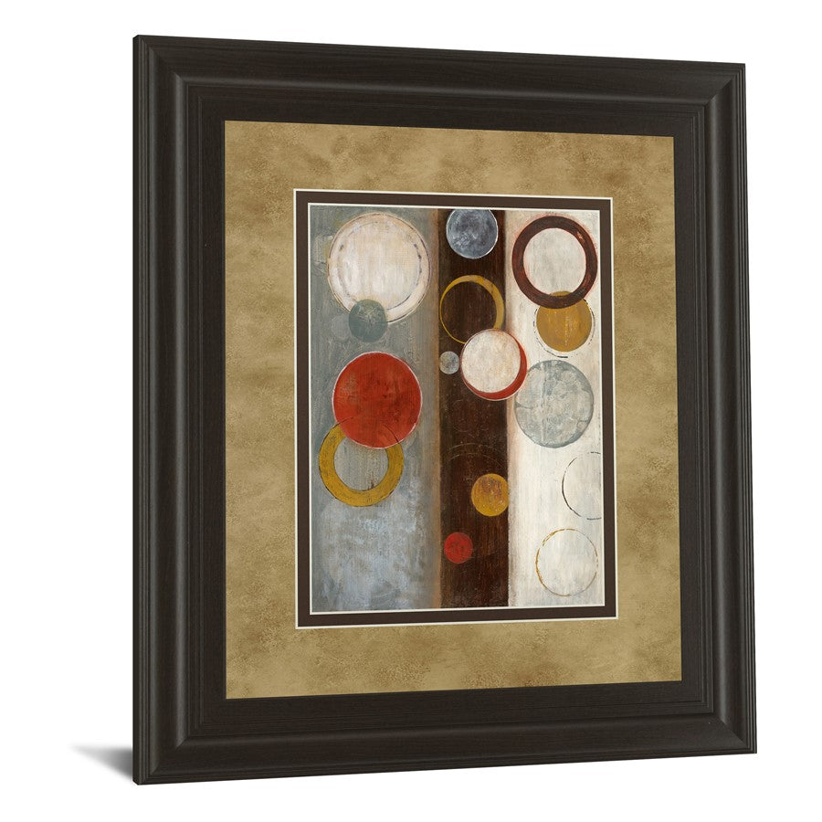 Classy Living Crescent Moon I 34x40in Wall Art | Contemporary Multicolor Abstract on Paper in Dark Chocolate MDF Frame | Living Room & | Model DM5276