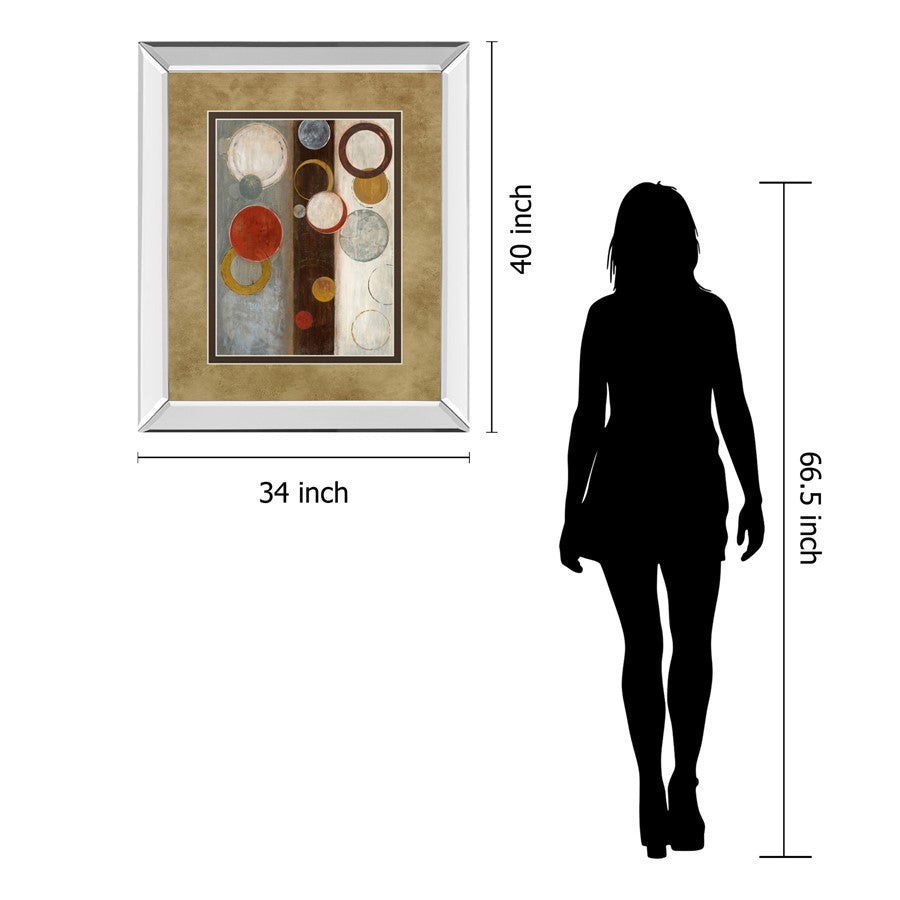 Classy Living Crescent Moon I Wall Art 34x40in | Contemporary Abstract Mirrored Frame | Living Room & Office Decor | 34 x 40 x 3 in | Model DM5276MF