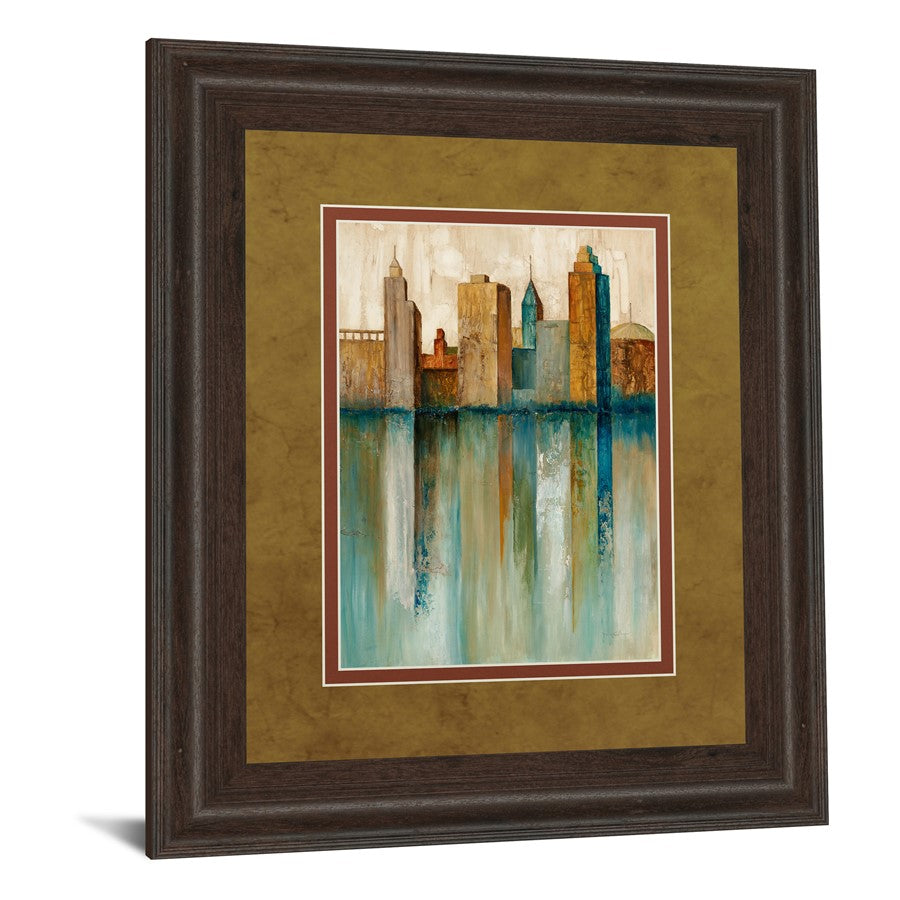 Classy Living Golden Skyline Mirage Wall Art 40x34in | Contemporary Cinnamon Mocha Framed Print | Living Room & Office Decor | 1 x 40 x 34 | Model DM5277