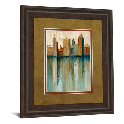 Classy Living Golden Skyline Mirage Wall Art 40x34in | Contemporary Cinnamon Mocha Framed Print | Living Room & Office Decor | 1 x 40 x 34 | Model DM5277