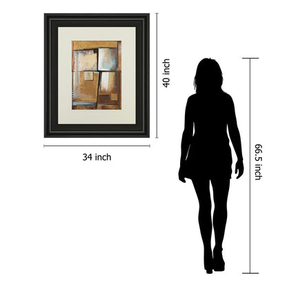 Classy Living Textured Harmony Wall Art 34x40in | Contemporary Mixed Media on Paper in Dark Chocolate MDF Frame | Living Room & Office | Model DM5281
