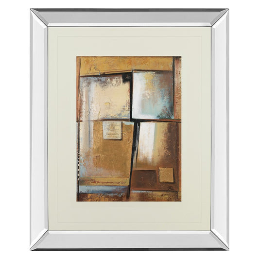 Classy Living Textured Harmony Wall Art 34x40in | Contemporary Mirrored Frame | Living Room, Bedroom & Office Decor | 40 in H, 34 in W | Model DM5281MF