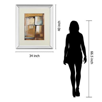 Classy Living Textured Harmony Wall Art 34x40in | Contemporary Mirrored Frame | Living Room, Bedroom & Office Decor | 40 in H, 34 in W | Model DM5281MF