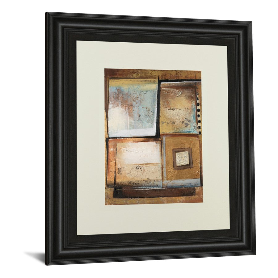 Classy Living Muted Geometry 34x40in Wall Art | Contemporary Mixed Media on Paper in Dark Chocolate MDF Frame | Living Room & Office Decor | Model DM5282