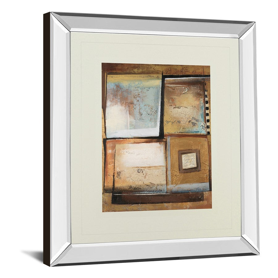Classy Living Muted Geometry 34x40in Wall Art | Contemporary Mirrored Frame and Paper Art | Living Room & Office Decor | 34 x 40 x 3 in | Model DM5282MF