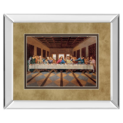 Classy Living Last Supper Scene Wall Art 40x34in | Traditional Mirrored Frame and Double Matting | Dining Room & Living Room Decor | 40 x | Model DM5287MF