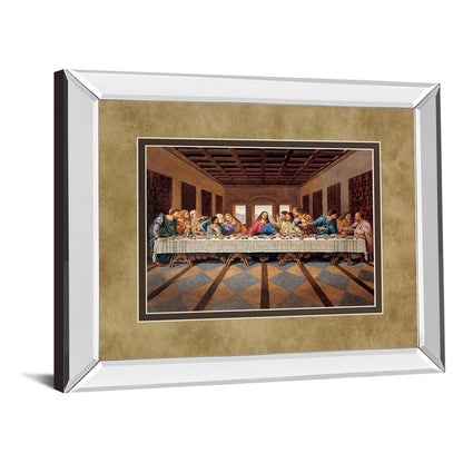 Classy Living Last Supper Scene Wall Art 40x34in | Traditional Mirrored Frame and Double Matting | Dining Room & Living Room Decor | 40 x | Model DM5287MF