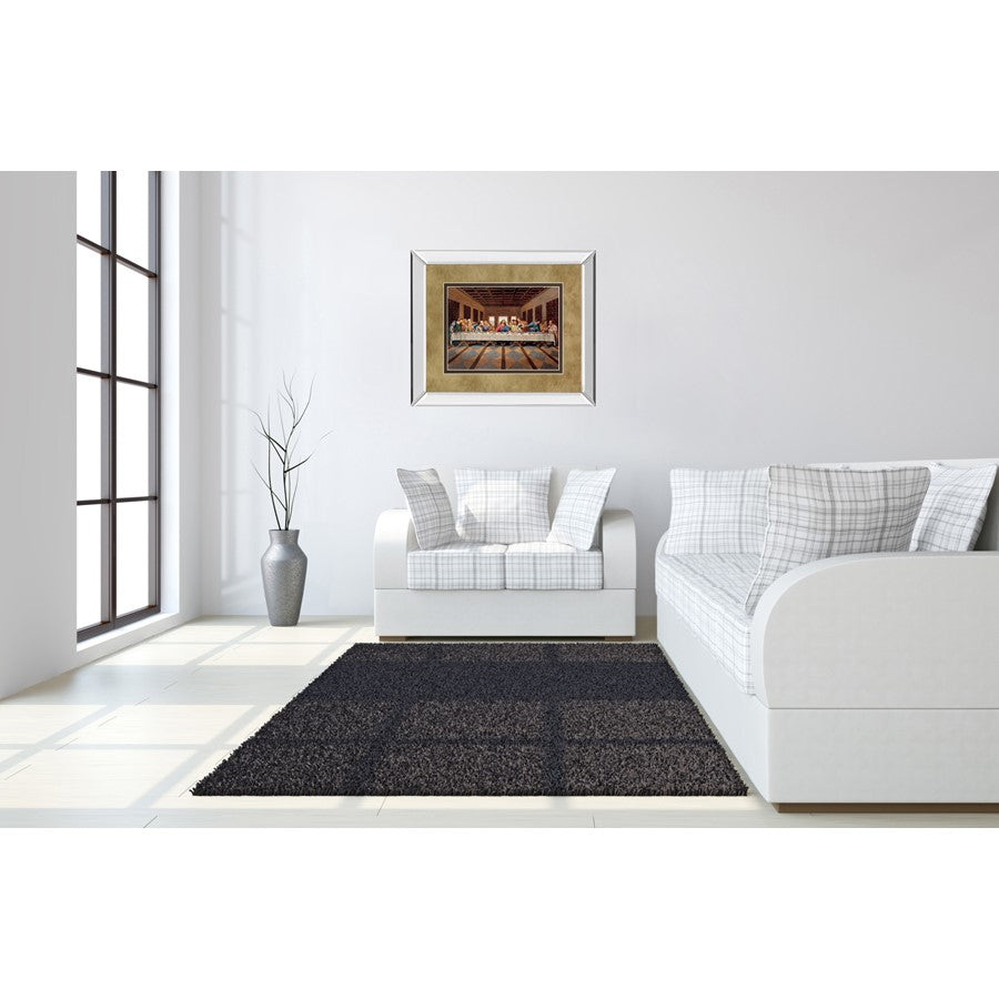 Classy Living Last Supper Scene Wall Art 40x34in | Traditional Mirrored Frame and Double Matting | Dining Room & Living Room Decor | 40 x | Model DM5287MF