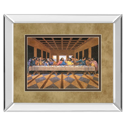 Classy Living Last Supper Wall Art 40x34in | Mirrored Frame Traditional Graphic Art | Dining Room & Living Room Centerpiece | 3 x 40 x 34 | Model DM5288MF