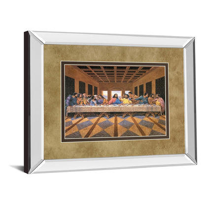 Classy Living Last Supper Wall Art 40x34in | Mirrored Frame Traditional Graphic Art | Dining Room & Living Room Centerpiece | 3 x 40 x 34 | Model DM5288MF