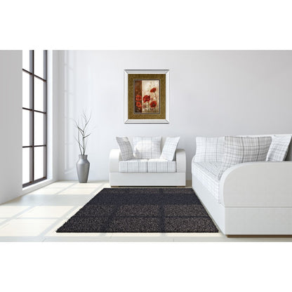 Classy Living Poppies I Wall Art 34x40in | Transitional Mirrored Frame Floral Graphic Art | Living Room & Bedroom Decor | 34 x 40 x 3 in | Model DM5293MF
