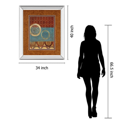 Classy Living Tanzania Harmony 34x40in Wall Art | Contemporary Mirrored Frame Mixed Media | Living Room & Office Decor | 34 x 40 x 3 in | Model DM5295MF