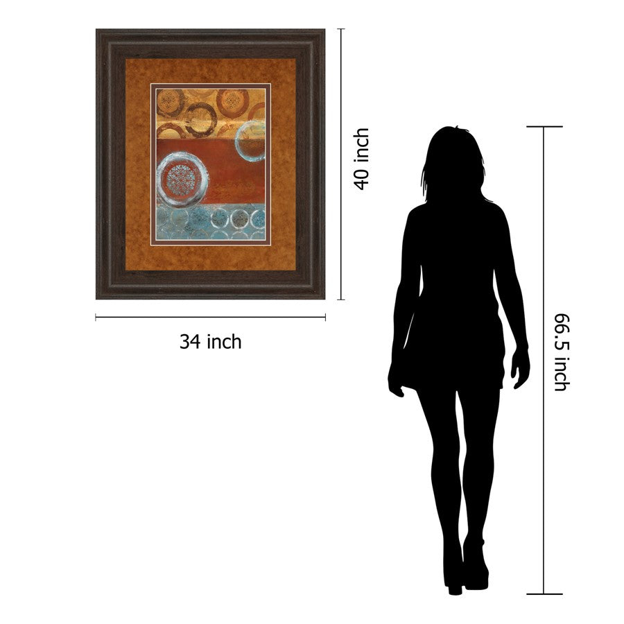 Classy Living Earth Rhythm 34x40in Wall Art | Contemporary Abstract Cinnamon Mocha MDF Frame | Living Room & Office Decor | 34 x 40 x 1 in | Model DM5296