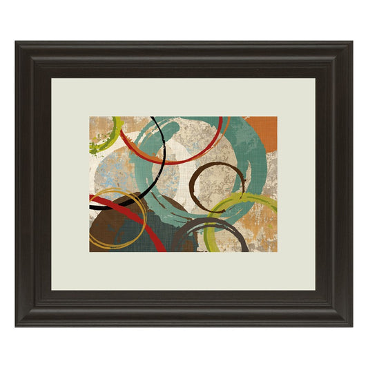 Classy Living Geometric Circles Wall Art 40x34in | Contemporary Abstract Multicolor on Paper | Living Room & Office Decor | 1 x 40 x 34 in | Model DM5299