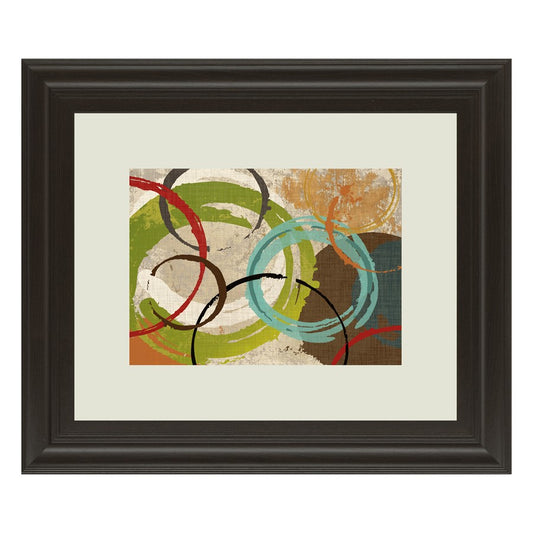Classy Living Color Dance 40x34in Wall Art | Contemporary Abstract on Paper in Dark Chocolate MDF Frame | Living Room & Office Decor | 1 x | Model DM5300