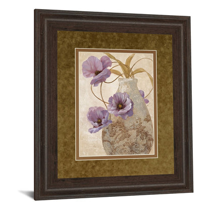 Classy Living Purple Sophistication II 34x40in Wall Art | Transitional Botanical Print in Cinnamon Mocha MDF Frame | Living Room & Bedroom | Model DM5301